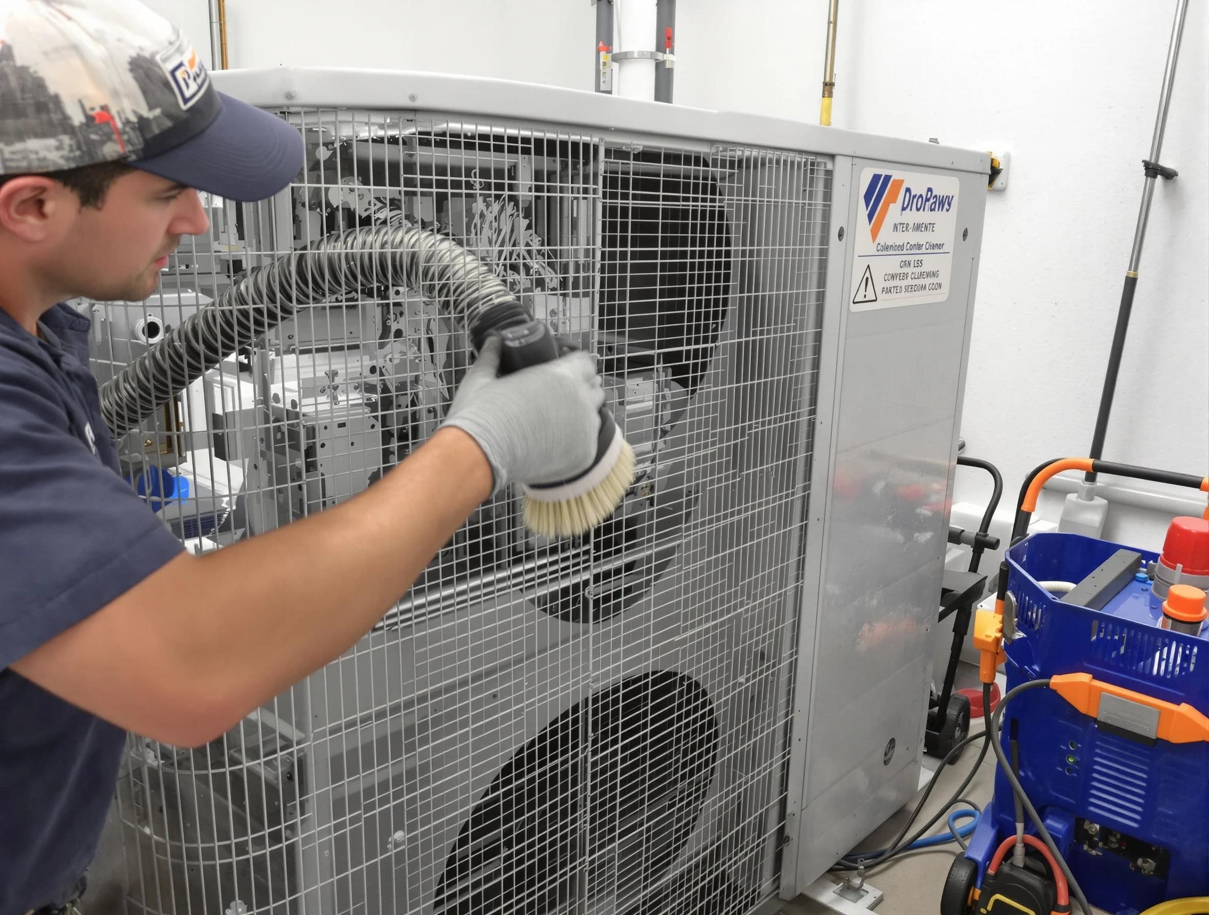 Dedham Air Duct Cleaning specialist performing precision AC coil cleaning for improved system performance in Dedham