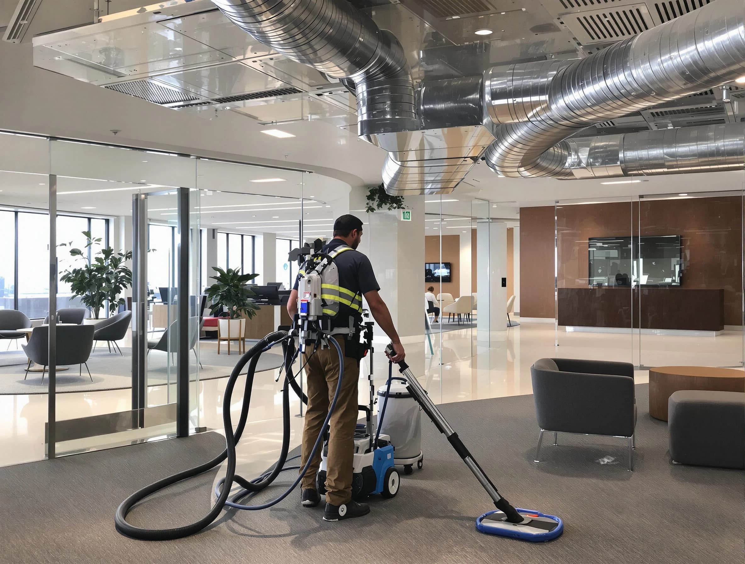 Commercial duct cleaning service by Dedham Air Duct Cleaning in Dedham