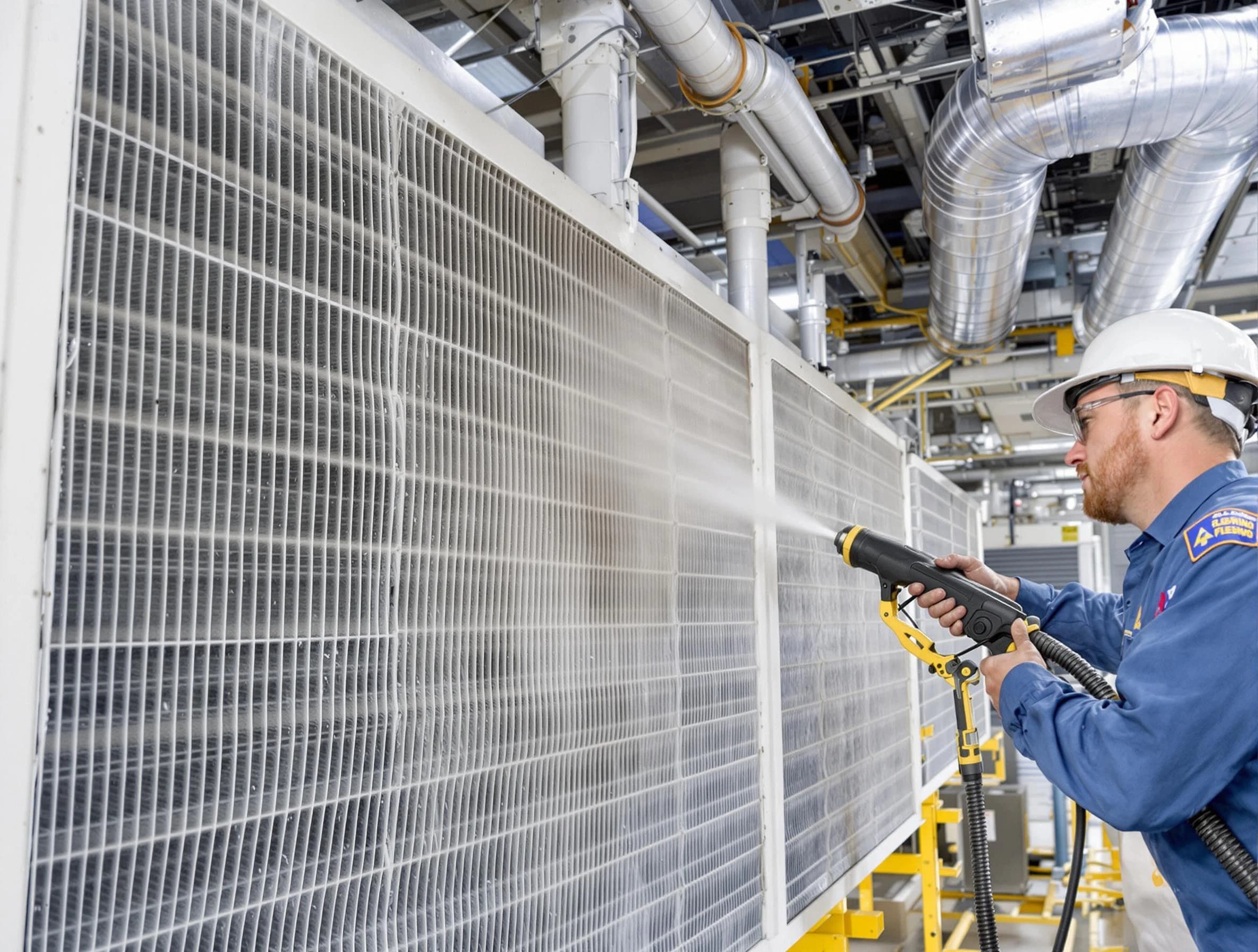 Professional commercial coil cleaning by Dedham Air Duct Cleaning in Dedham