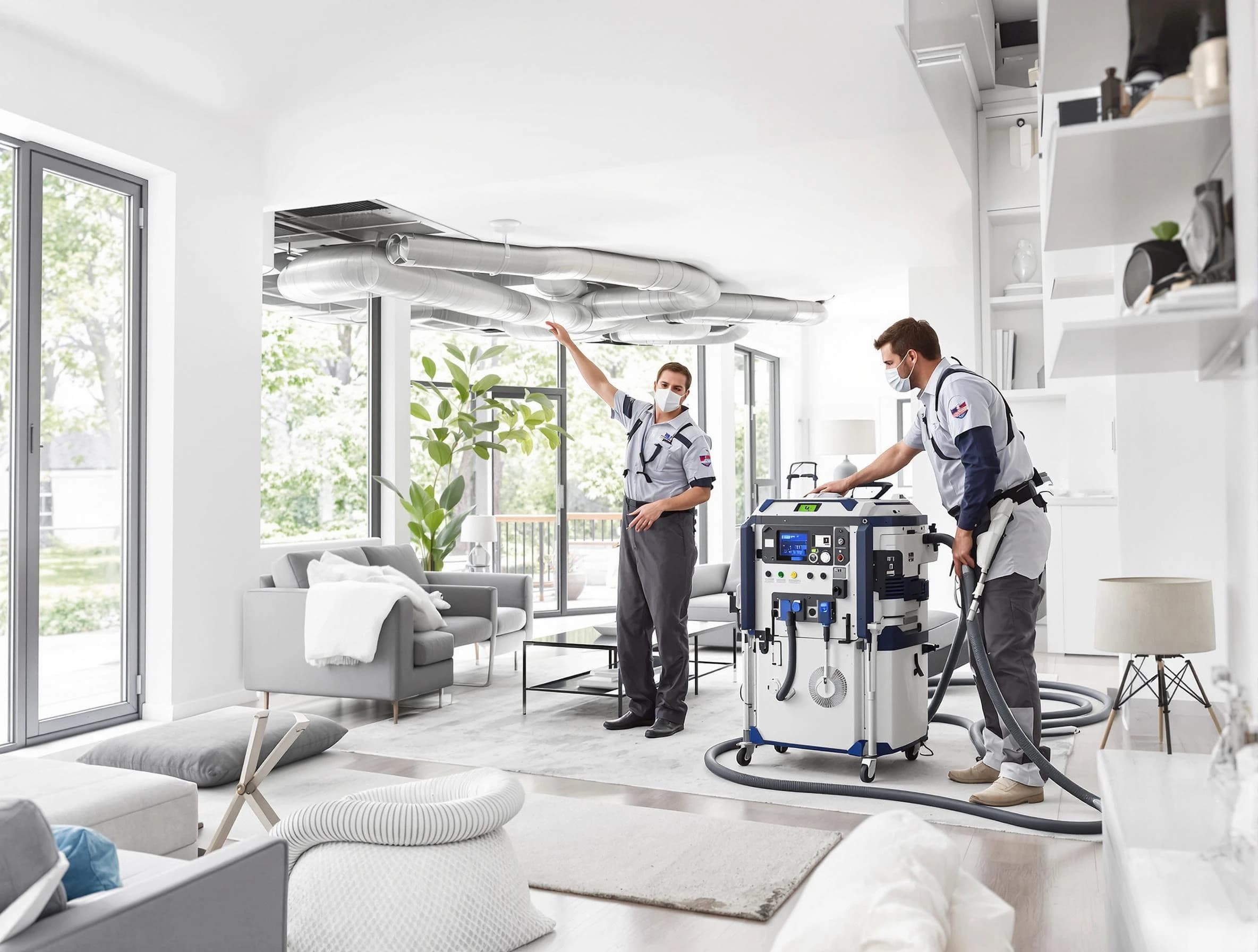 Dedham Air Duct Cleaning professional conducting pure air duct cleaning with state-of-the-art equipment in Dedham