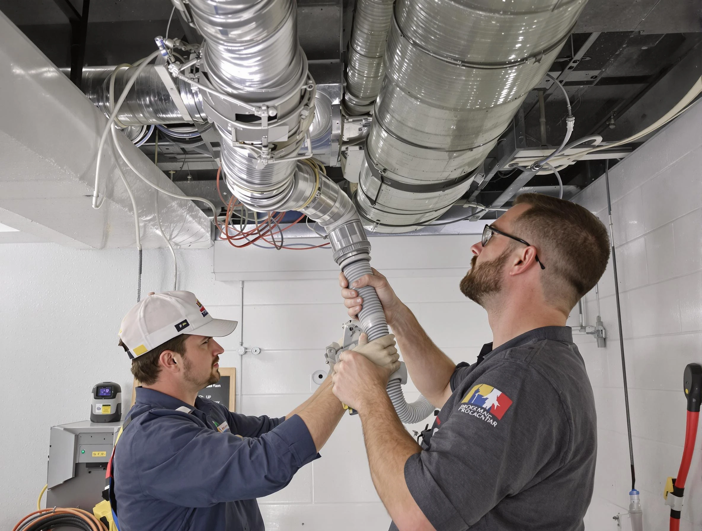 Dedham Air Duct Cleaning technician performing thorough AC duct cleaning in Dedham