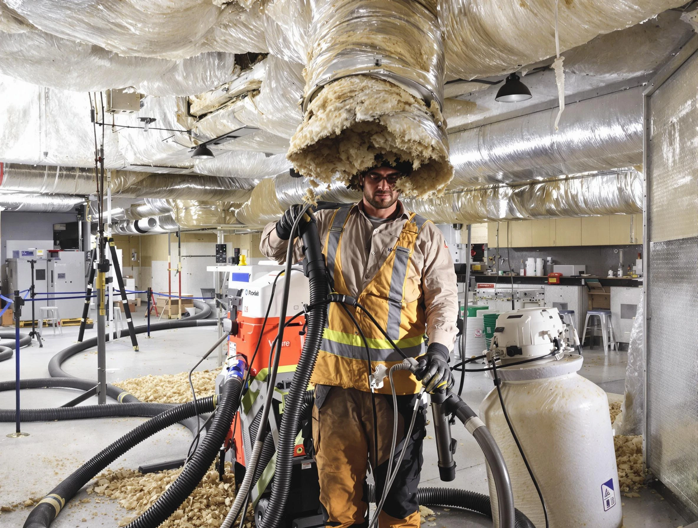 Professional vacuum insulation removal by Dedham Air Duct Cleaning expert in Dedham